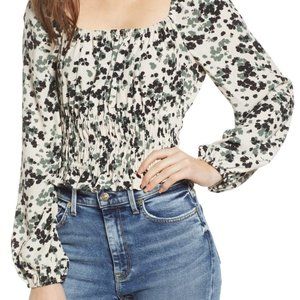 ASTR the label Square Neck Smocked Top